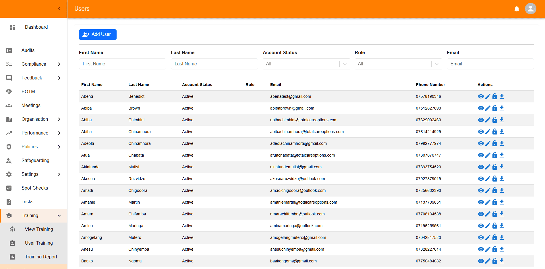 Dashboard mock